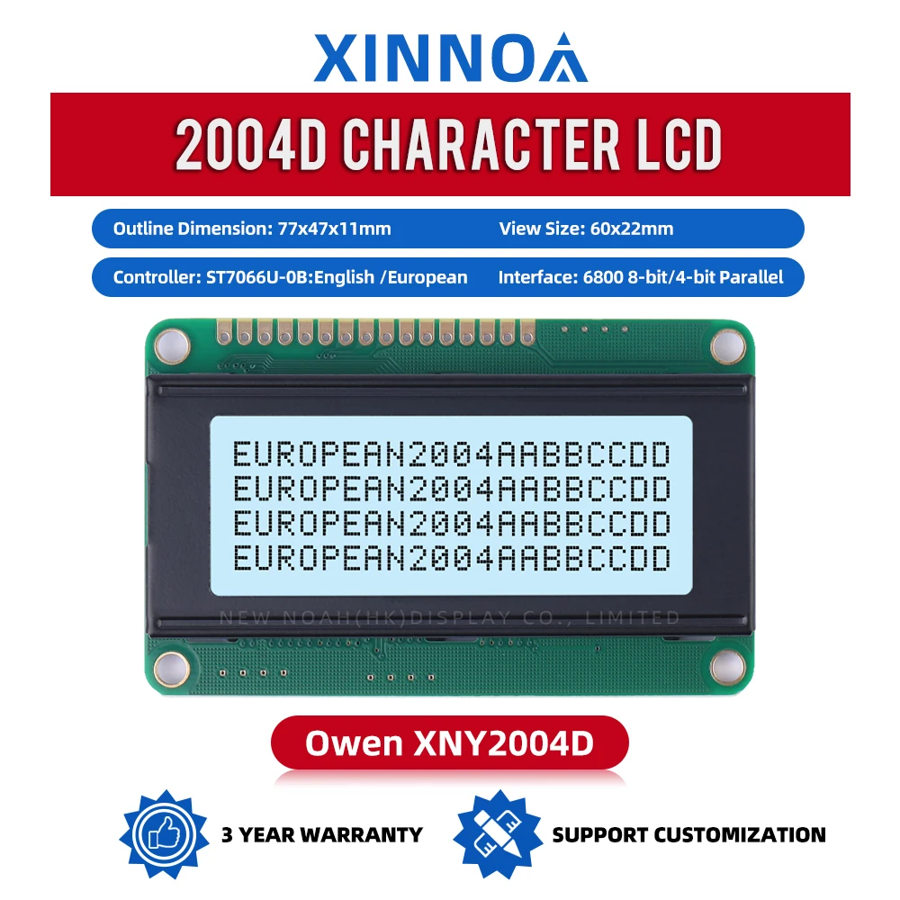European Gray Film Black Letters 2004D LCD Screen 4*20 4X20 2004 3.3V/5V ST7066U High Brightness LED Lamp Dedicated Pcb Board
