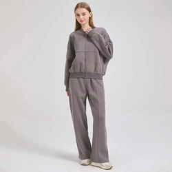 Cotton Zipper Cardigan Sets To Woman 2024 Tracksuit Suits Baggy Pants Sportswear Women Sweater 2 Piece Set Women Outfits