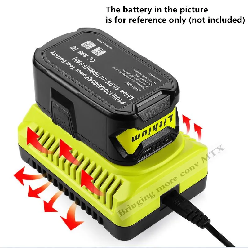 For Ryobi Replacement Charger for Ryobi Ni-CD Ni-MH Li-ion 14.4V 18V Battery P107 P108 P108 ONE+ P110 fast charging 3A Hotsell