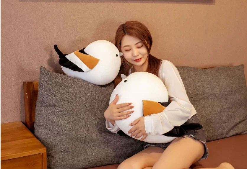 40cm Simulation Fat Round Sparrow Plush Toys Stuffed Lifelike Animal Doll Soft Bird Pillow Cute Gift for Girl