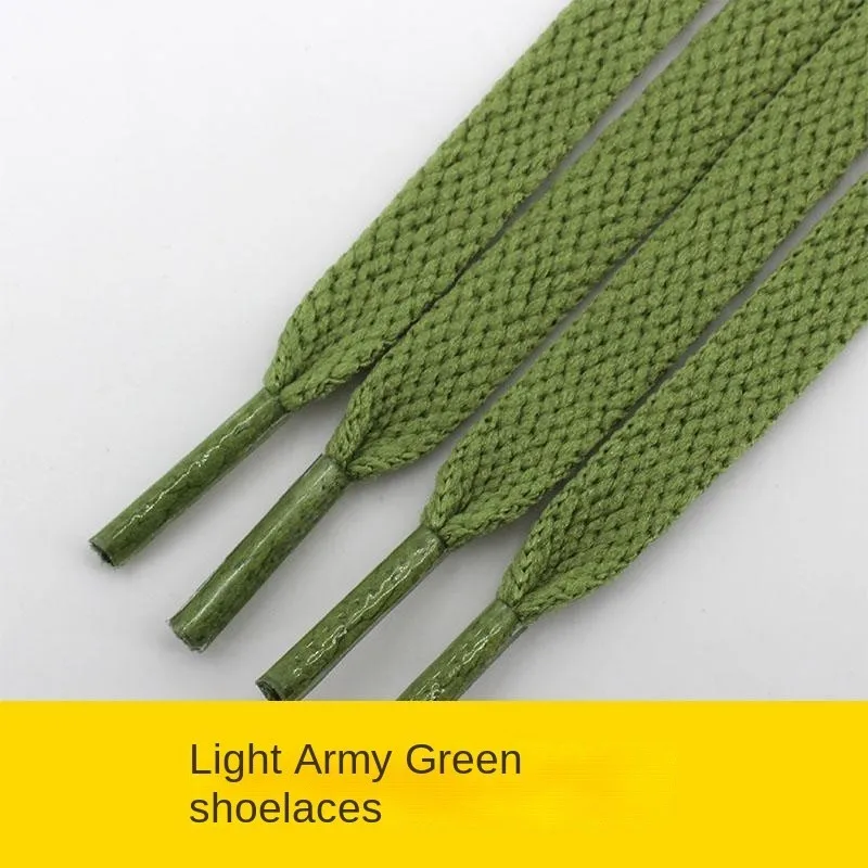 Light Army Green Shoelaces Flat for Men and WomenAJ1AF1Leisure Sports Travel Shoes Treadmill Board Canvas Shoes High-Low Top