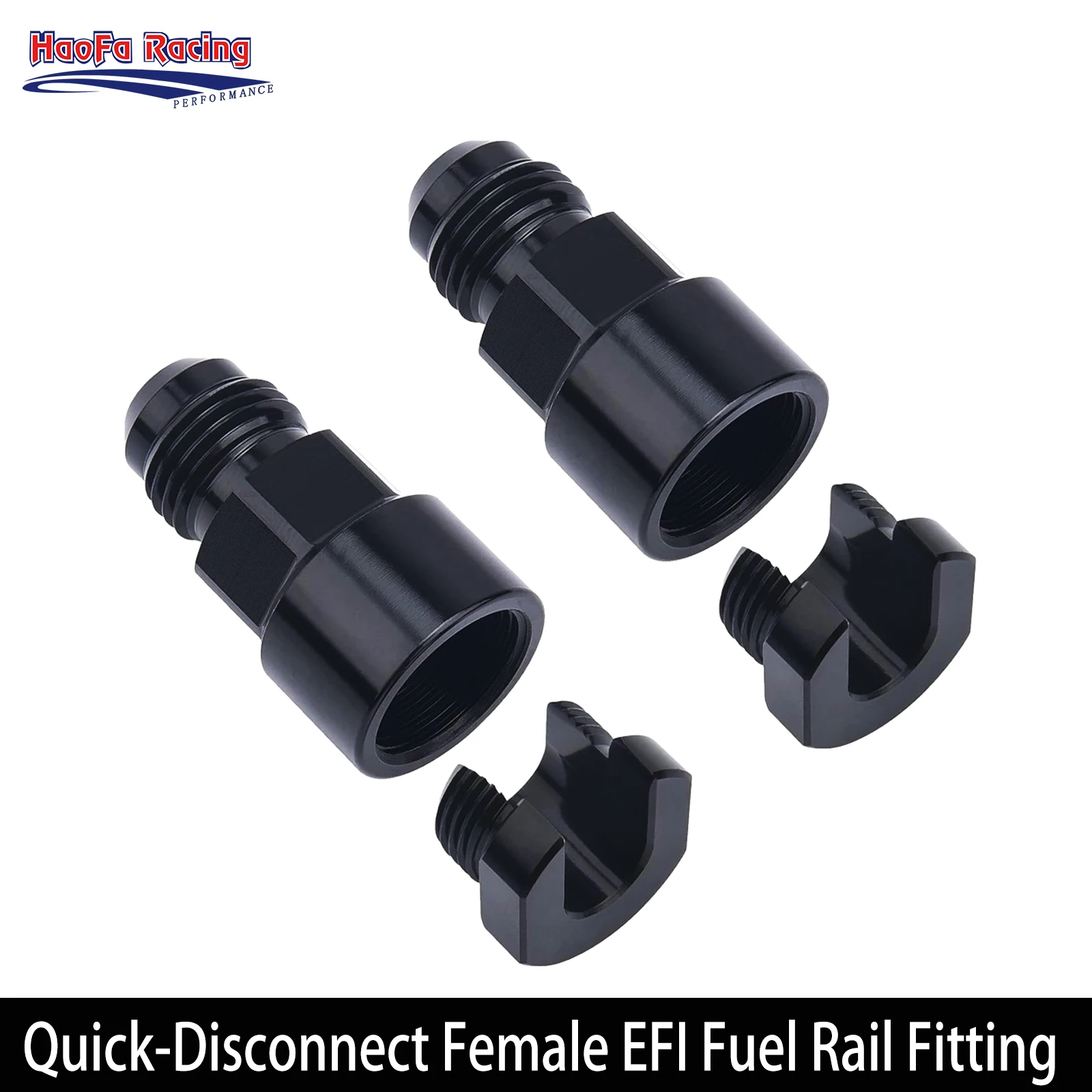 

AN6 Male To 3/8" 5/16" Fittings Fuel Hose Adapter Quick-Disconnect Female EFI Fuel Rail Fitting Aluminum Connect Universal 2PCS