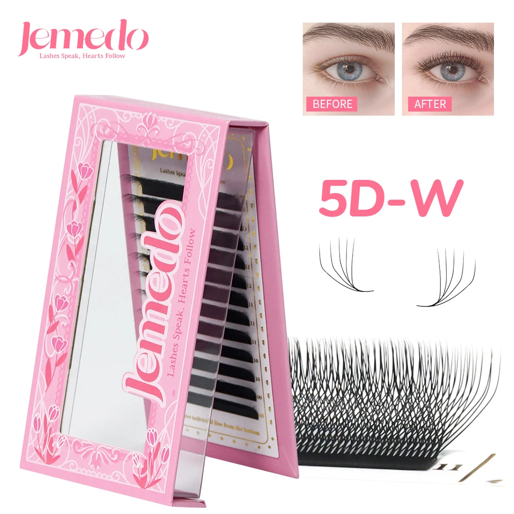 

JEMEDO W-Shape Lash Extensions 0.07mm 5D Eyelash Extensions C/D/M Curl Lashes Natural Premade Volume Fans For Beauty Eye Makeup