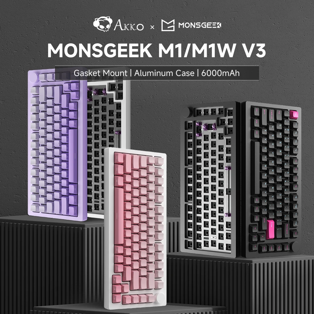 

AKKO X MonsGeek M1/M1W V3 Mechanical Gaming Keyboard/Barebone DIY Kit 75% 3/5 Pin Hot-swappable RGB Gasket Mount Aluminum Case