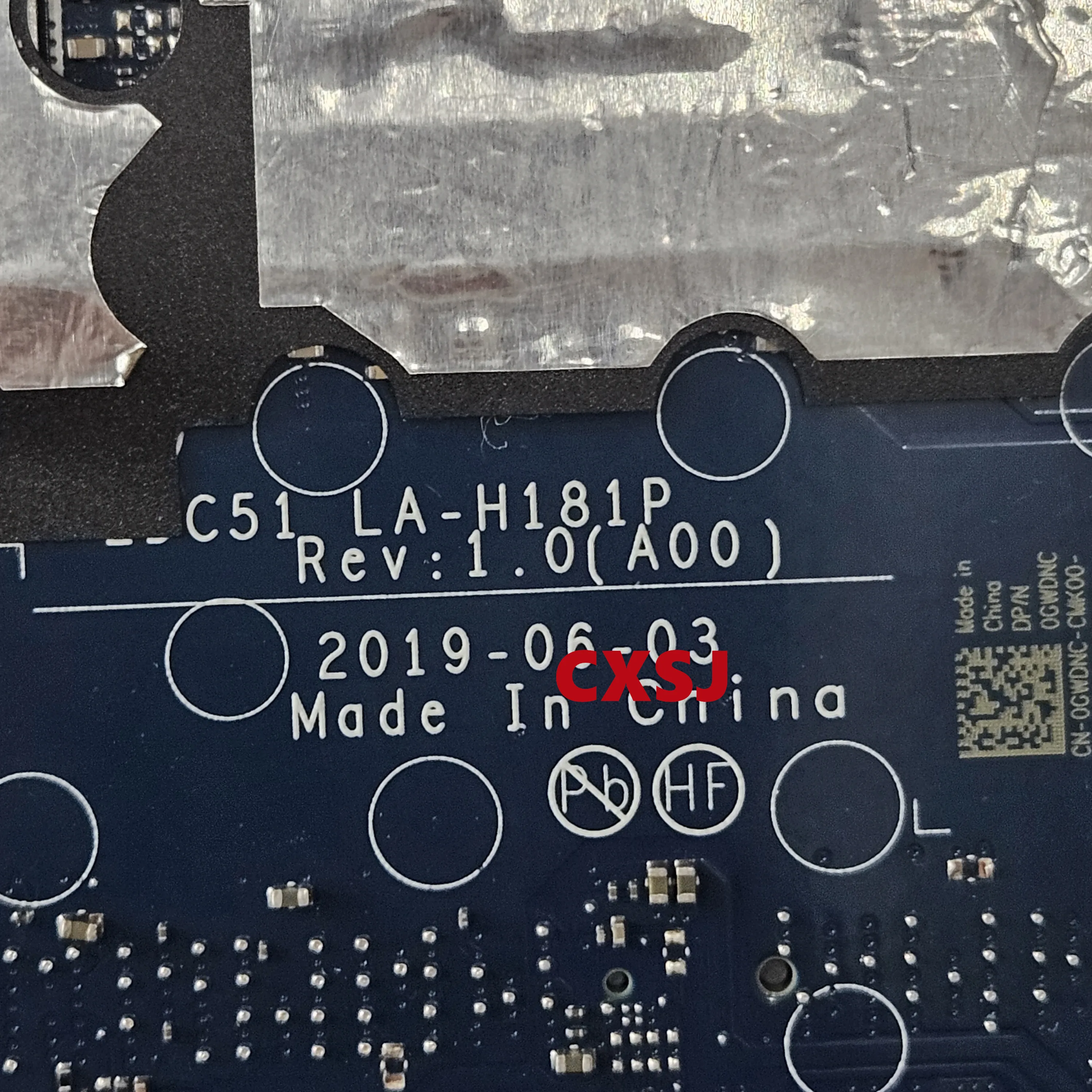 EDC51 LA-H181P CN-0GWDNC 0GWDNC GWDNC For DELL Latitude 5501 Laptop Motherboard With SRFCN I7-9850H CPU DDR4