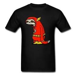 Flash Sloth Cartoon Tshirt Superhero Funny T Shirt For Men Cotton Fabric Anime Cartoon Tops T Shirt Man Fashion Streetwear