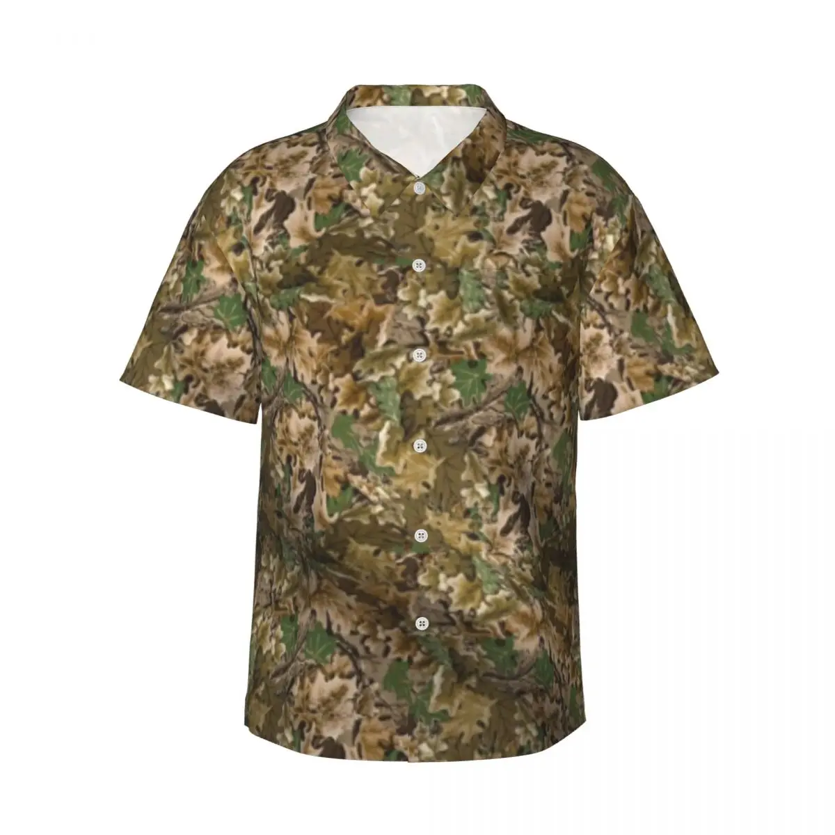 

Real Tree Men's Shirts Hawaiian Short Sleeve Shirt Fashion Button Tops for Summer Beach