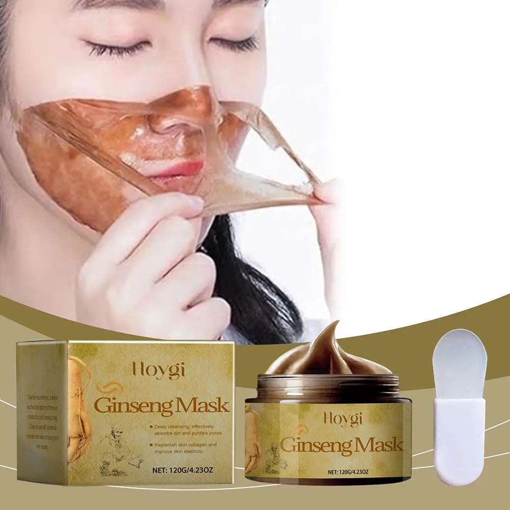 Ginseng esfoliante Peel máscara, rasgar-off máscara, hidrata, calmante, cravos, hidrata, reduzir, pele, reparação, profunda, S2X9