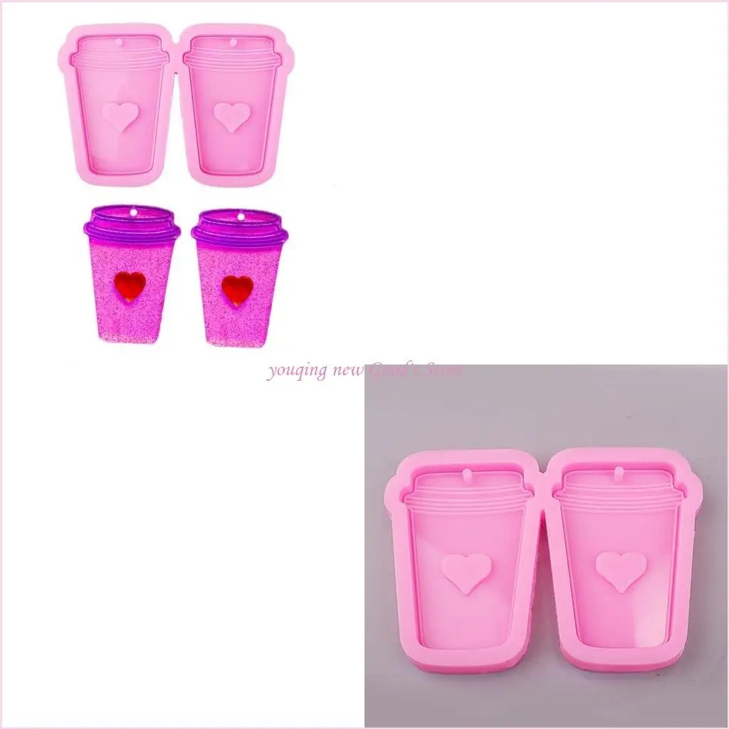 

57QA Handmade 6 Coffee Cups Earrings Eardrop Danglers Silicone Mould DIY Crafts Mould