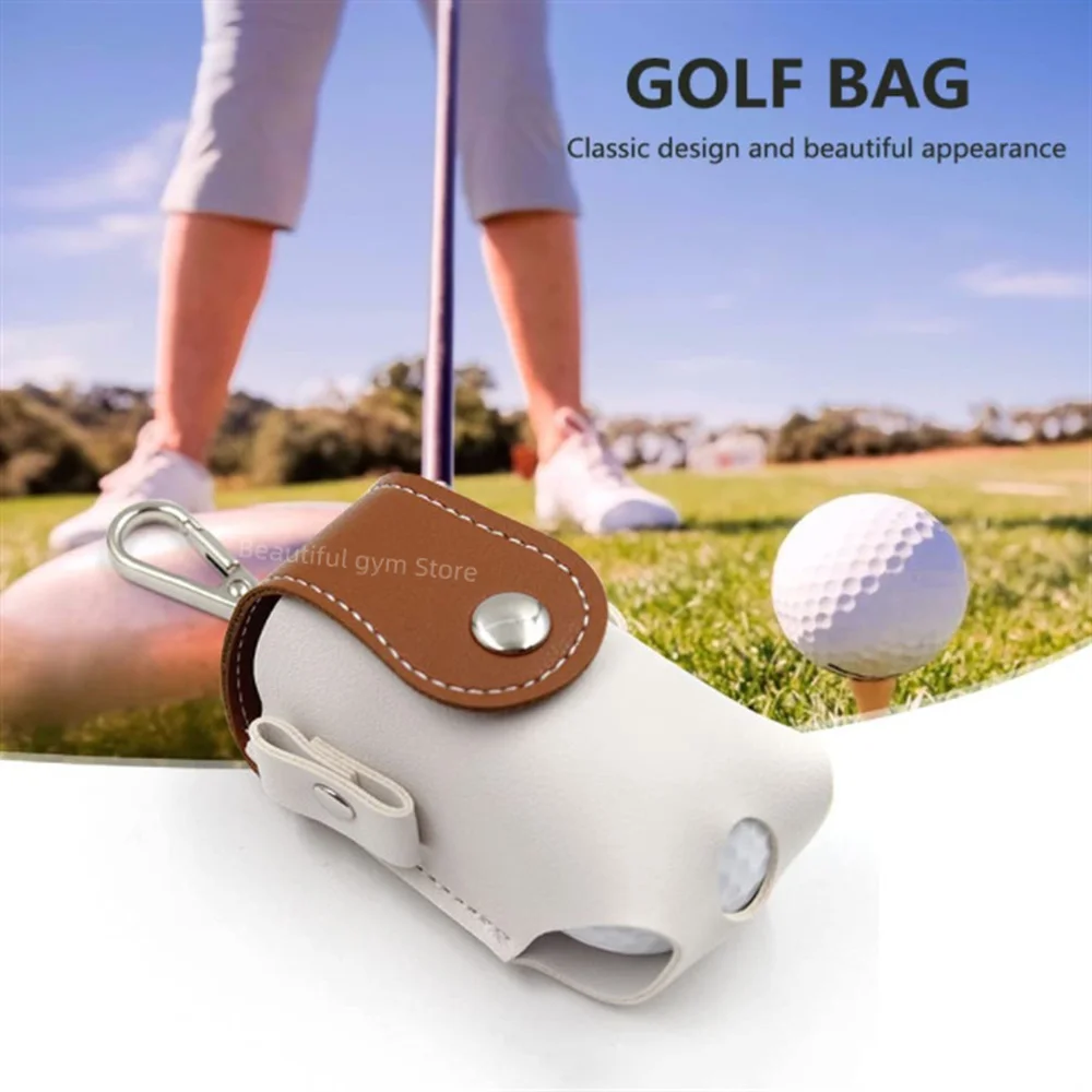 pink golf mini bag PU leather with golf tees golf balls Hang on waist golf belt 2 colors to choose brown ping gift for husband