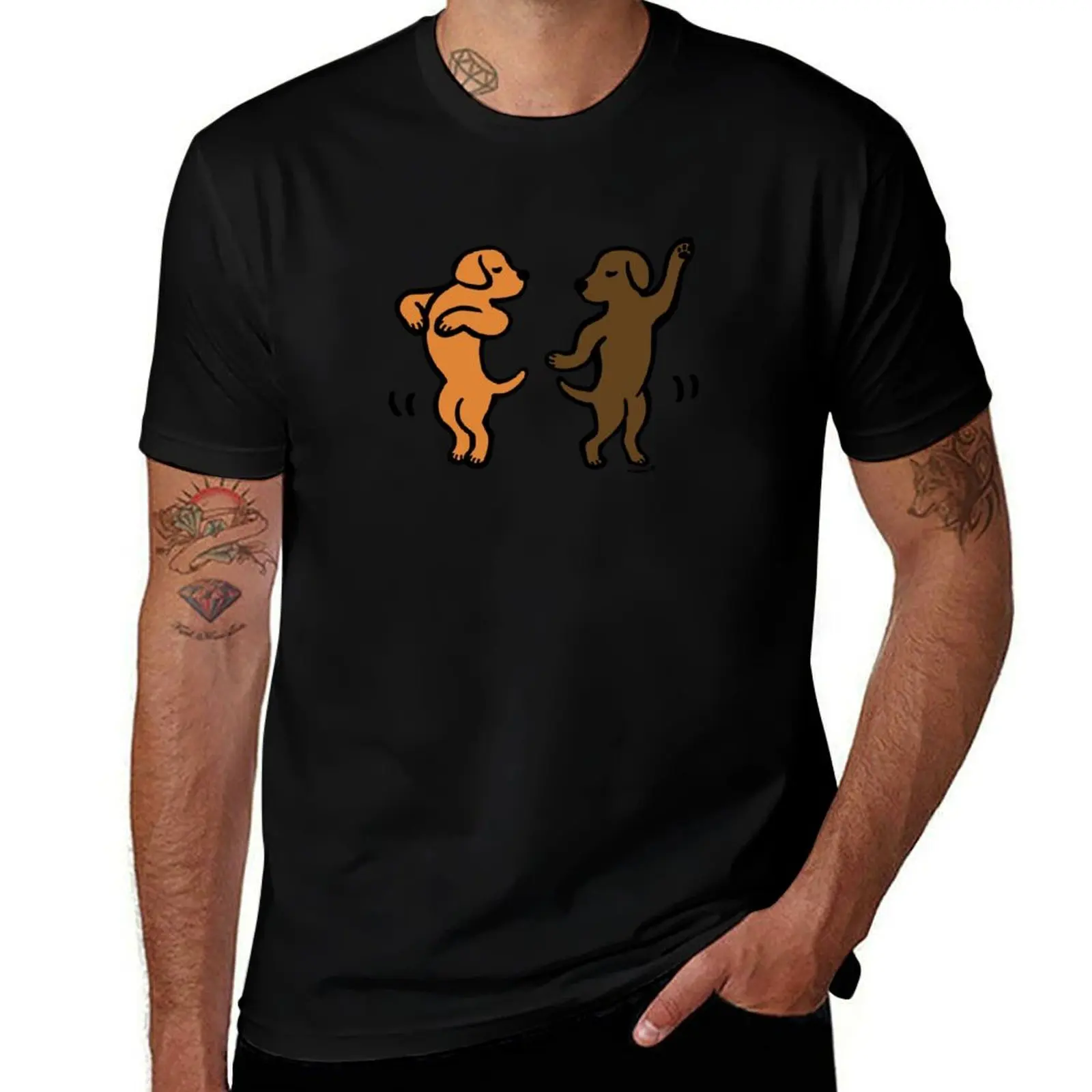 

t Fox Dance heavy Chocolate t t cotton man T-Shirt shirts shirt man and cotton man Labrador 100% Red cotton Labrador shirt