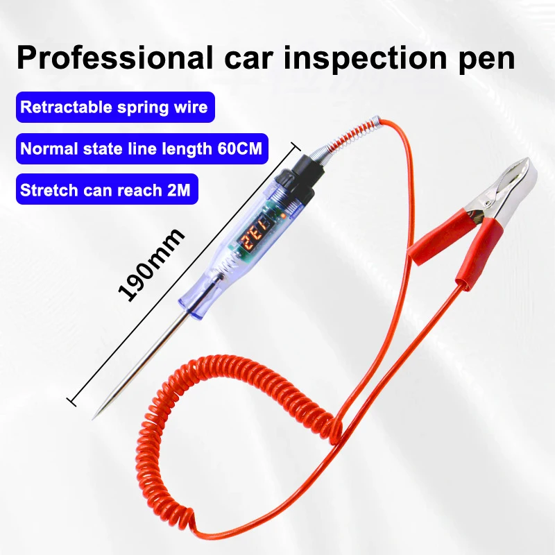 5V-120V Car Tester Pen Voltage Circuit Test DC Digital Display Electric Pen Probe Pen Auto Diagnostic Tools 2V 12V 24V 48V