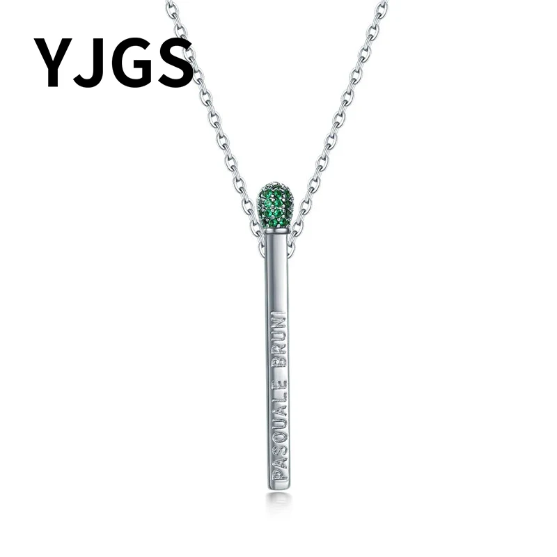 YJGS Personalized Music Microphone Shape Pendant Necklaces New Jewelry Simple Long Chain Neutral Necklace Statement Couples Gift