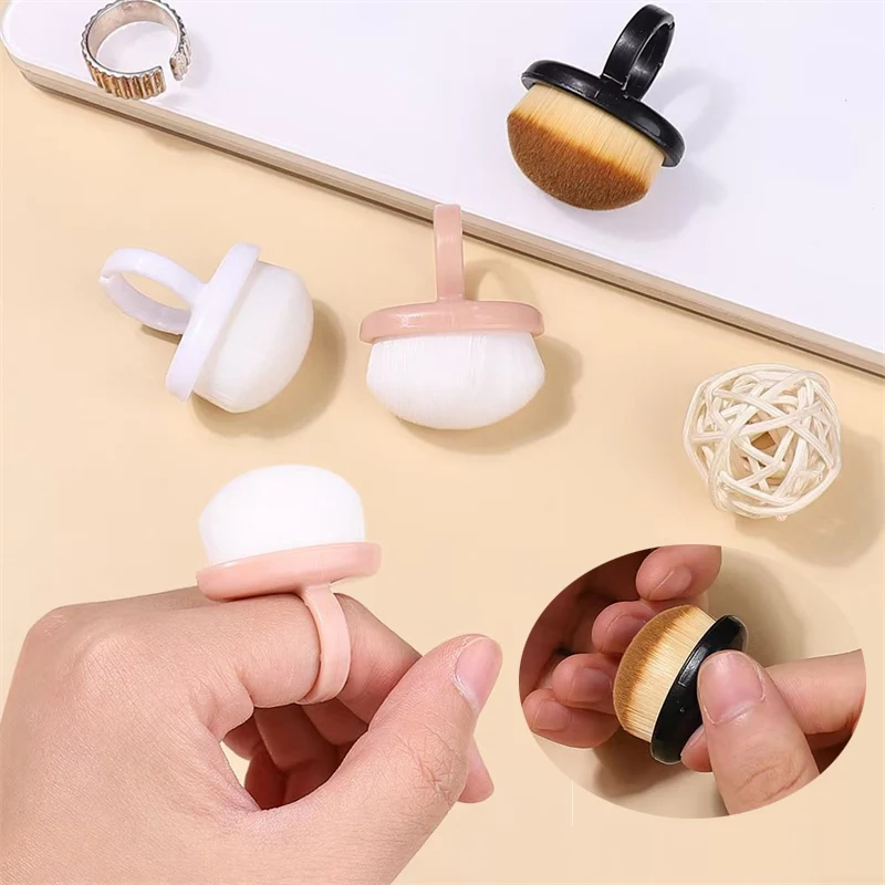 Cepillo para polvo para decoración de uñas, cepillo con hebilla, cepillos de limpieza de polvo para uñas, Gel ovalado, limpieza de polvo, maquillaje, cepillo en forma de anillo, herramientas de manicura