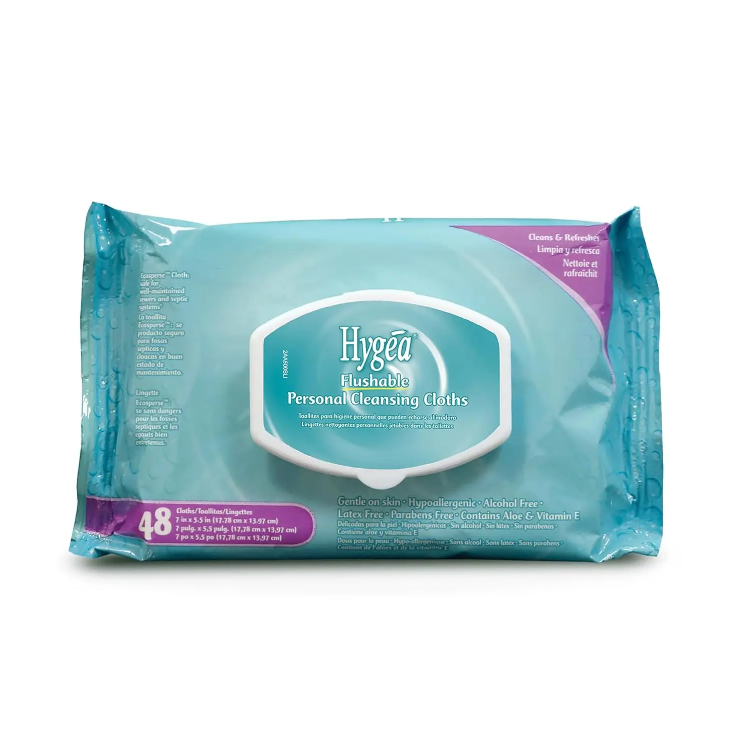 

Flushable Moist Wipes, 48 Count, Plant-Based, Septic-Safe, Gentle with Aloe & Vitamin E, Hypoallergenic, Alcohol-Free