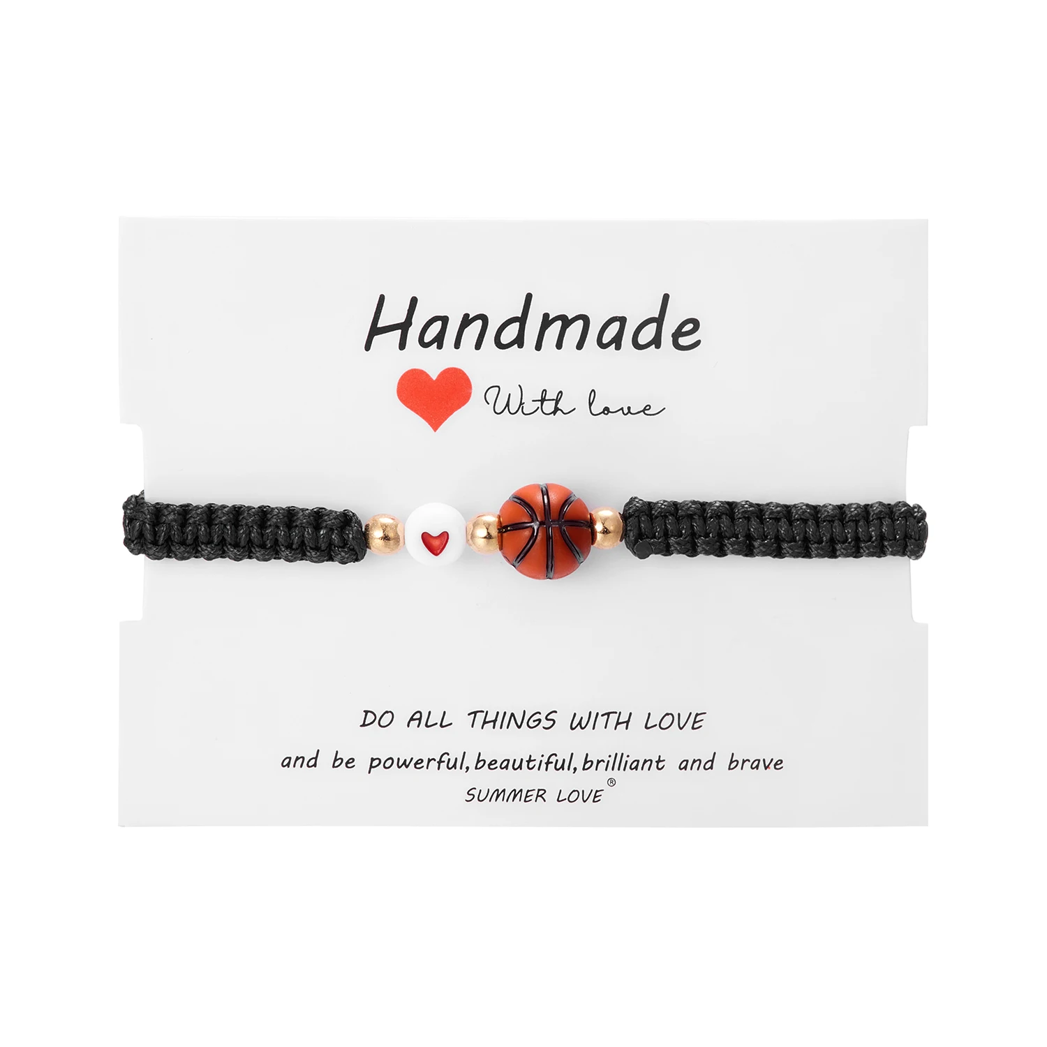 Sport Style Adjustable Inspirational Basketball Soccer Rugby Volleyball Braided Rope Bracelet Ball Charm Bracelets For Men Gifts