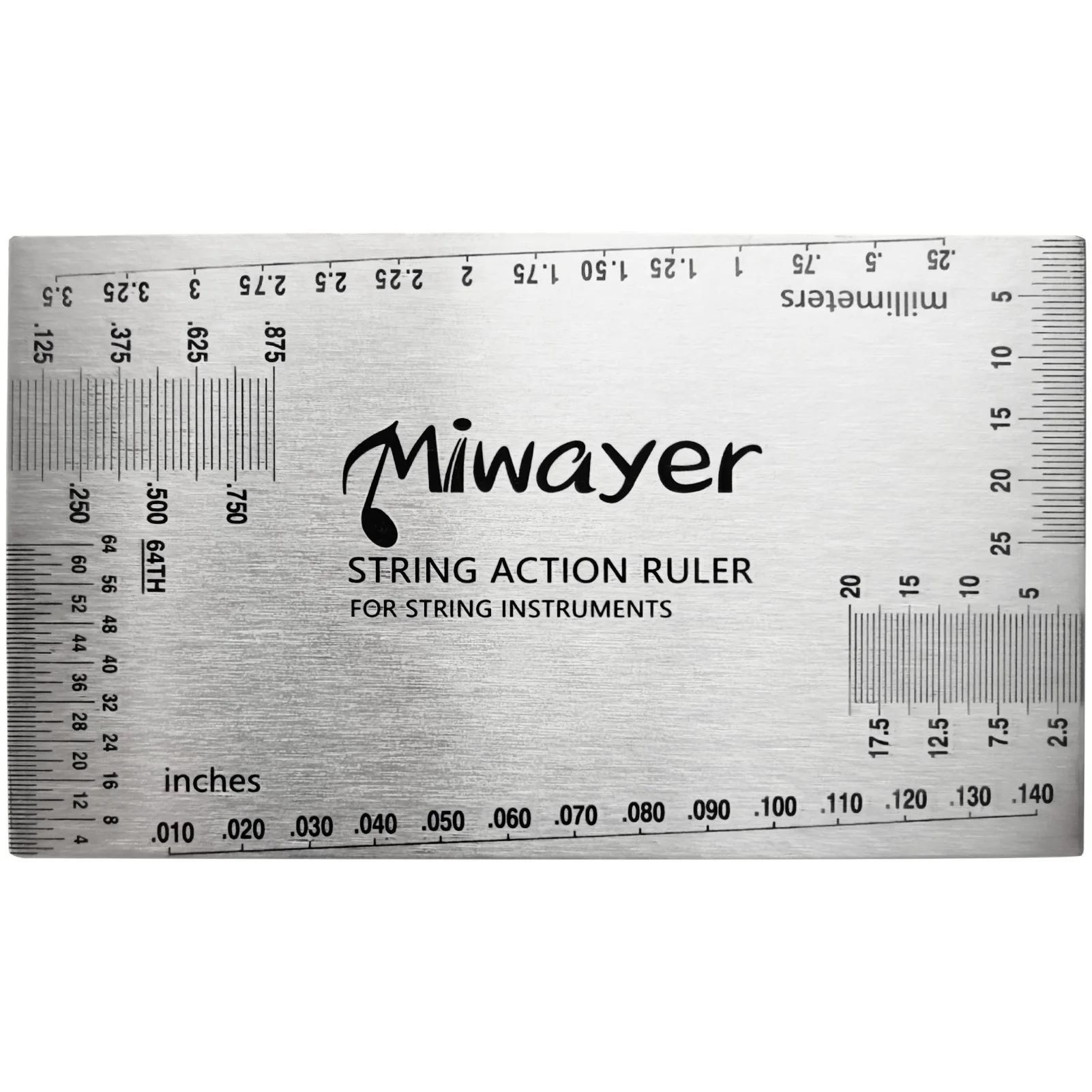 Miwayer String Action Ruler Gauge, Guitar Fret Tools, Precision Guitar Height Gauge, Repairing Tools for Luthier, Fit for Acoust