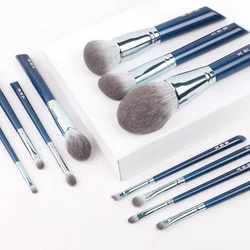 MyDestiny Azure Blue 11pcs Makeup Brush Set&Kit Super Soft Fiber, High Quality Face&Eye Foundation Eyeshadow Powder Brush