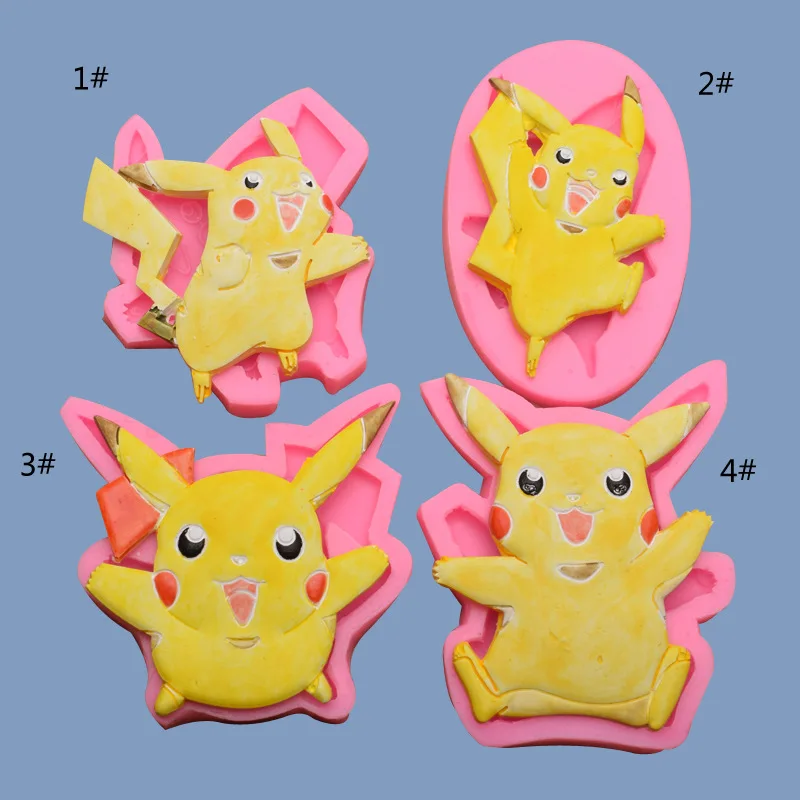 Pokemon Mold Pikachu Silicone Mold Semi Three-dimensional Texture Exquisite Pikachu Chocolate Cake Decoration Baking Mold Gift