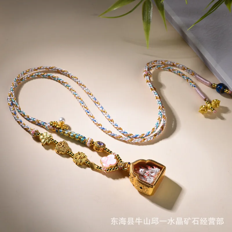 

New Chinese Tibetan Style Hand Painted 3D Nine Tailed Fox Thangka Pendant Necklace Sweater Chain Neckwear Gifts