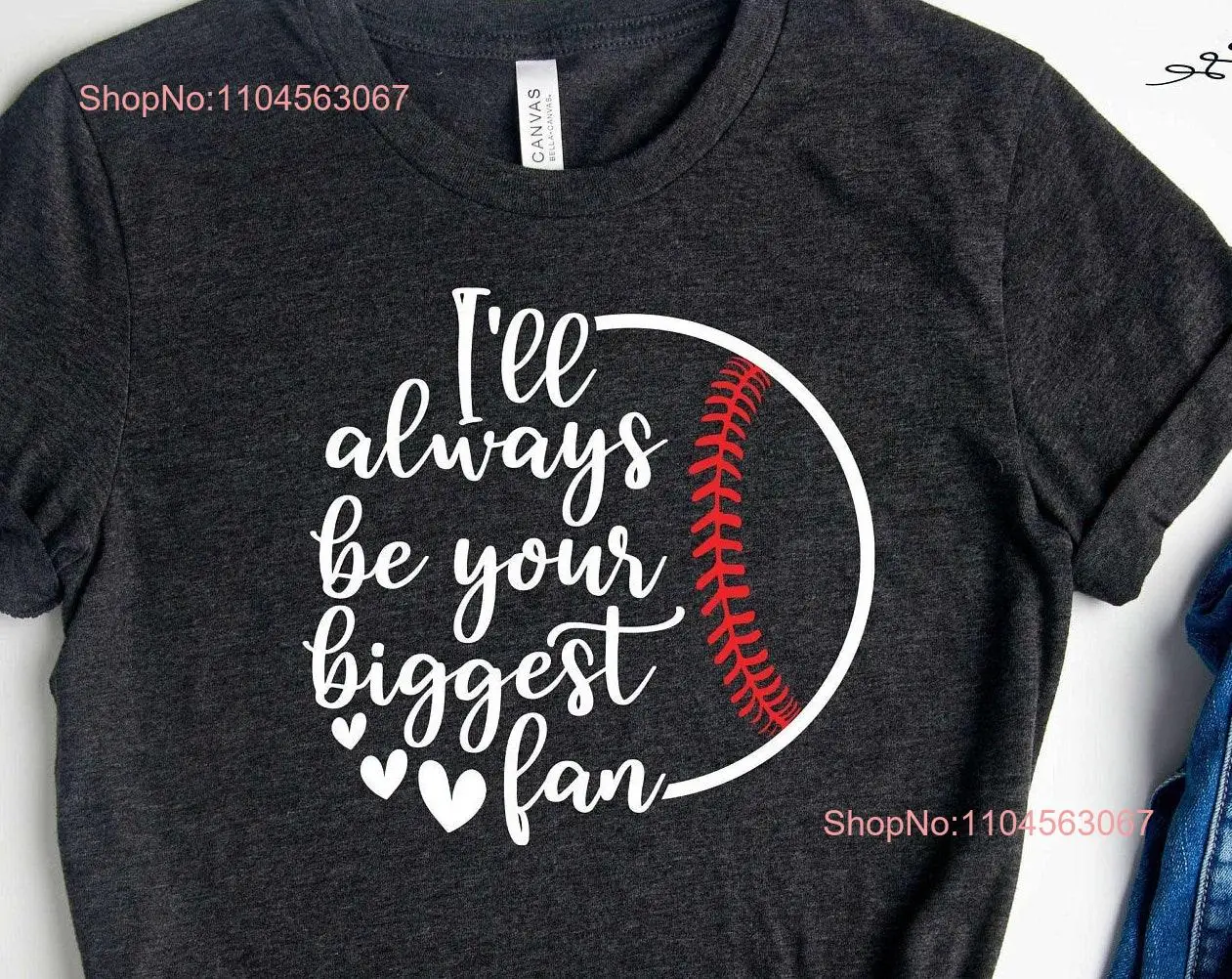 Ik zal altijd haar grootste fan T-shirt zijn Softbal moeder GIFT oma lange of korte mouwen