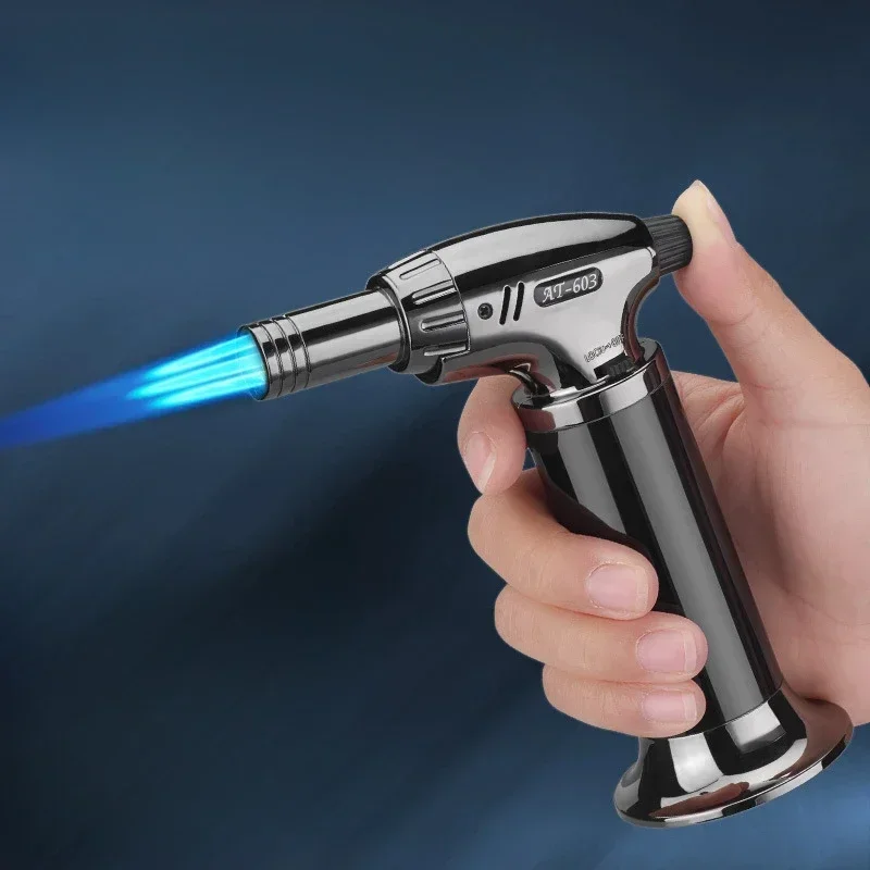 Big Firepower Jet Flame Lighter Three Fire Butane Gas Lighter Outdoor BBQ Kitchen Cooking Welding Torch Flame Gun Cigarette Tool