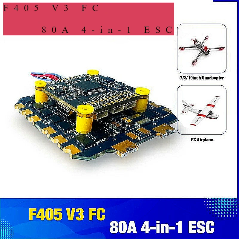 

F405 80A 4in1 ESC Stack BLHeli_s 2-6S Lipo 30,5x30,5 мм CM42688P для фристайла fpv/гоночный дрон-дрон