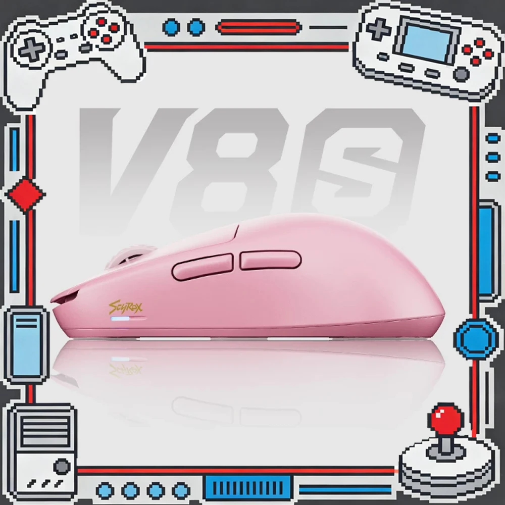 SCYROX V8/V8S Mouse Dual Mode Wireless Mouse 8000Hz Polling Rate,Paw Next 1,Nordic 54 Lightweight Gaming Mice PC Accessories