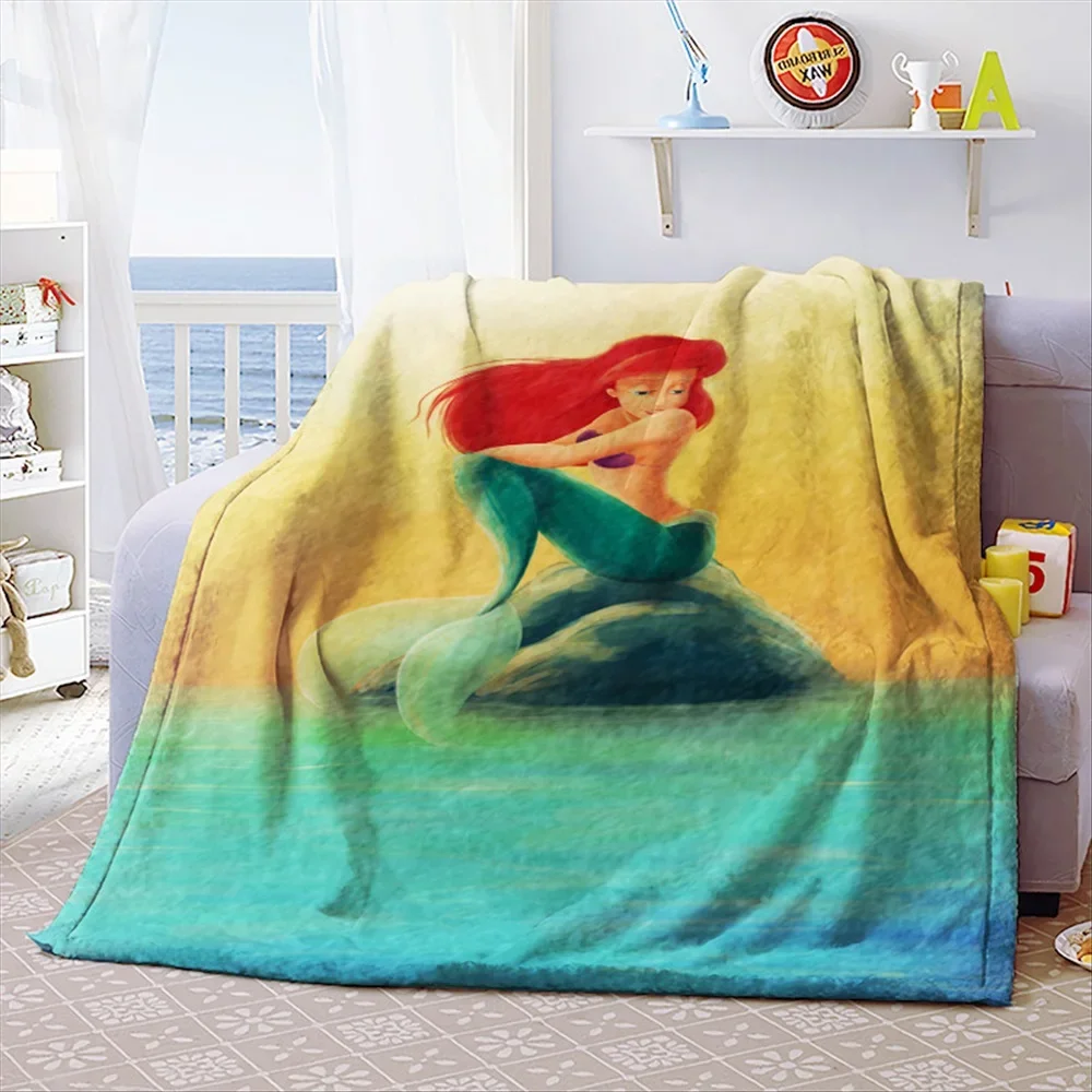 Mermaid Princess Ariel Home Textile Coral Fleece Throw Blankets Good Quality Flatsheet Bedding for Baby Kids Girls Gifts