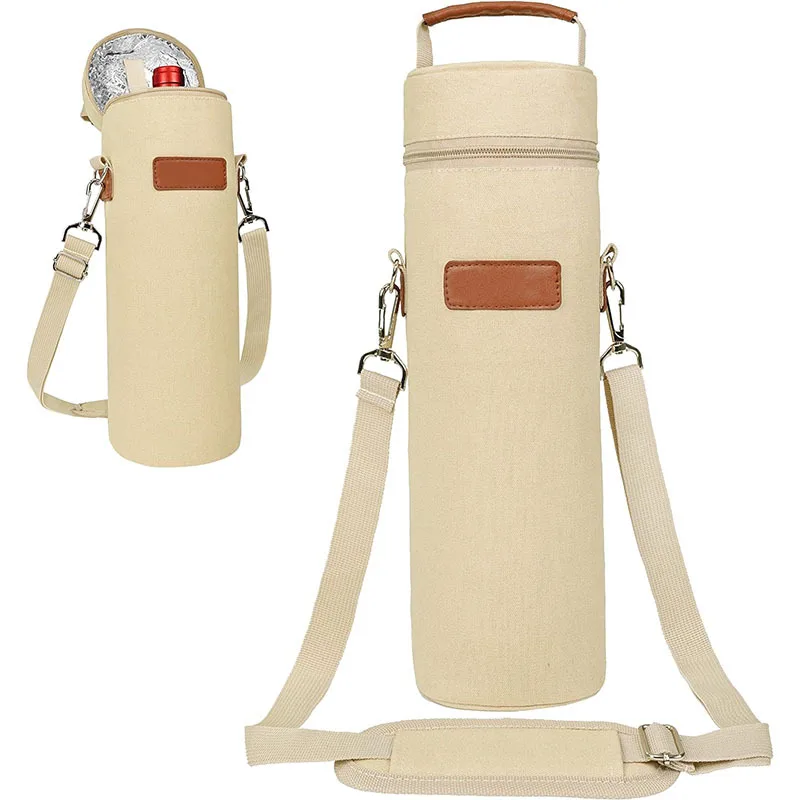 

14in Wine Cooler Bag Insulated Tote Gift Set for Single Bottle Triple-Layer Leakproof Carrier with Storage Pouch Wedding Present