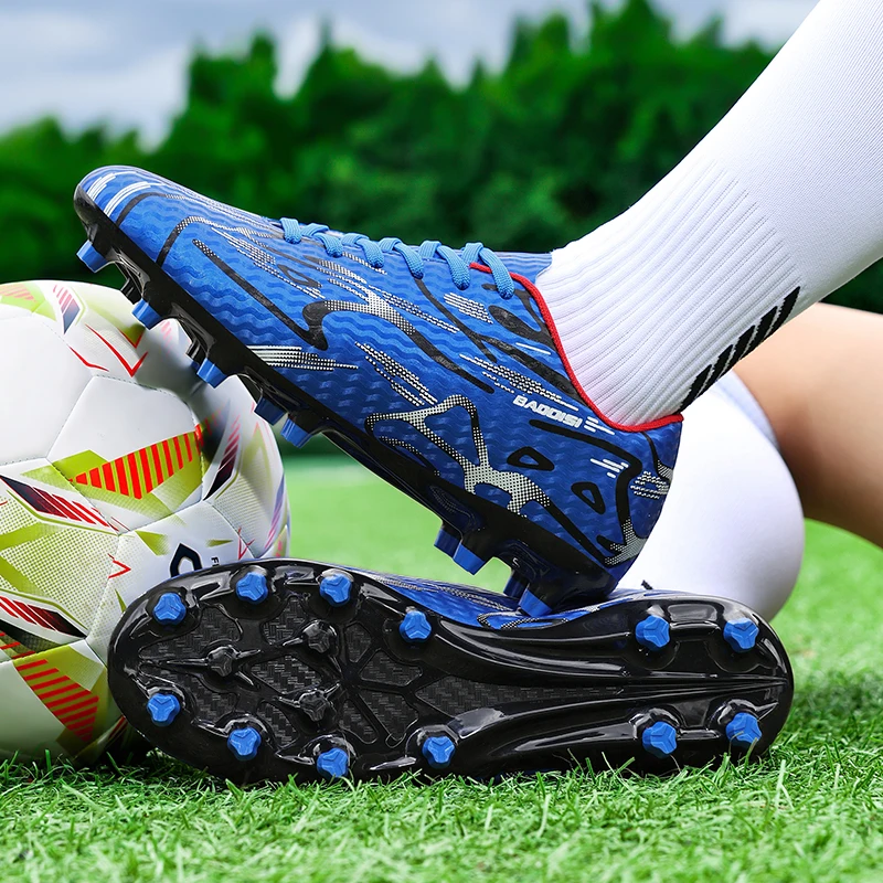 زوج من أحذية كرة القدم الجلدية للأطفال للفصول الأربعة مع مسامير طويلة، تتميز بقبضة قوية، مقاس 31-44، JH-999 #1