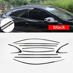 Car Accessories For Chevrolet Malibu 2016-2023 Stainless steel black Exterior Window Molding Strip Sill side Cover Trim 10pcs