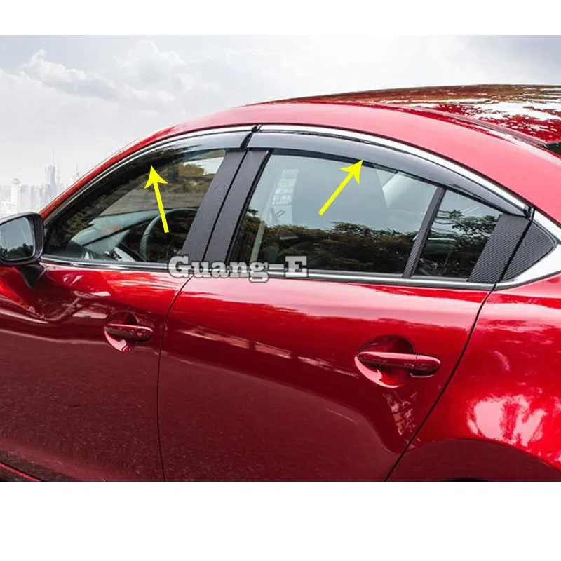 For Mazda6 Mazda 6 Atenza 2014 2015 2016 2017 2018 2019 Car Styling Stick Plastic Window Glass Wind Visor Rain/Sun Guard Vent