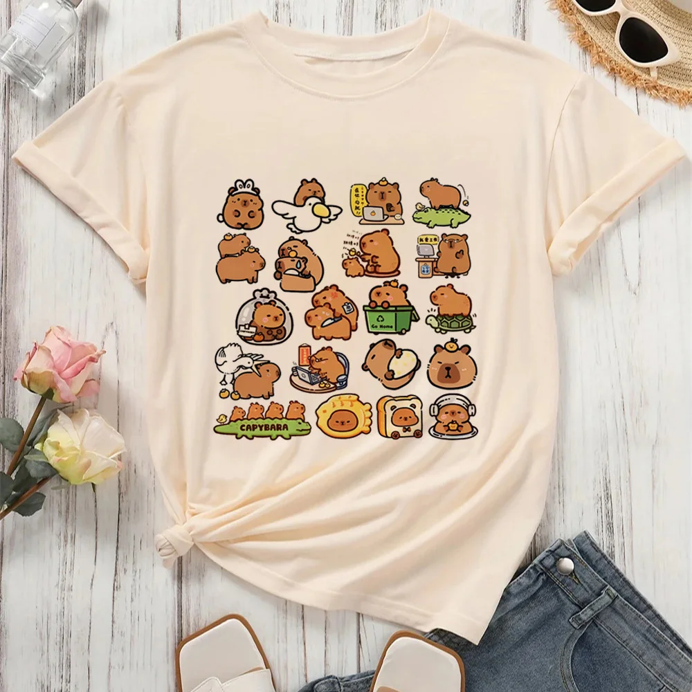 Capybara Kapibara shirt female Breathable kawaii Grunge Trendy top tees Colorful harajuku Y2k Breathable Grunge Comfortable