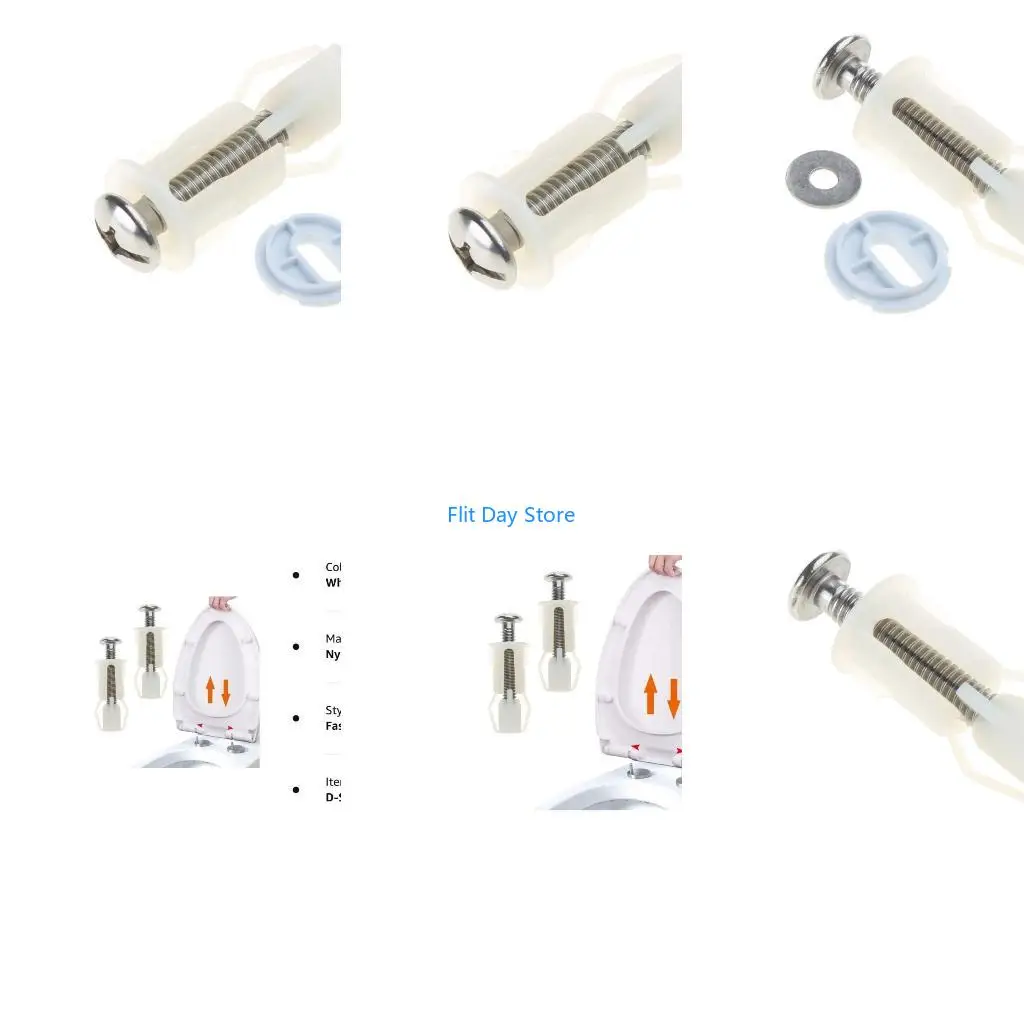 F92C Toilet-Seats Screws and Bolts Metal Top Mount Hinges Toilet-Seat Hardware Parts