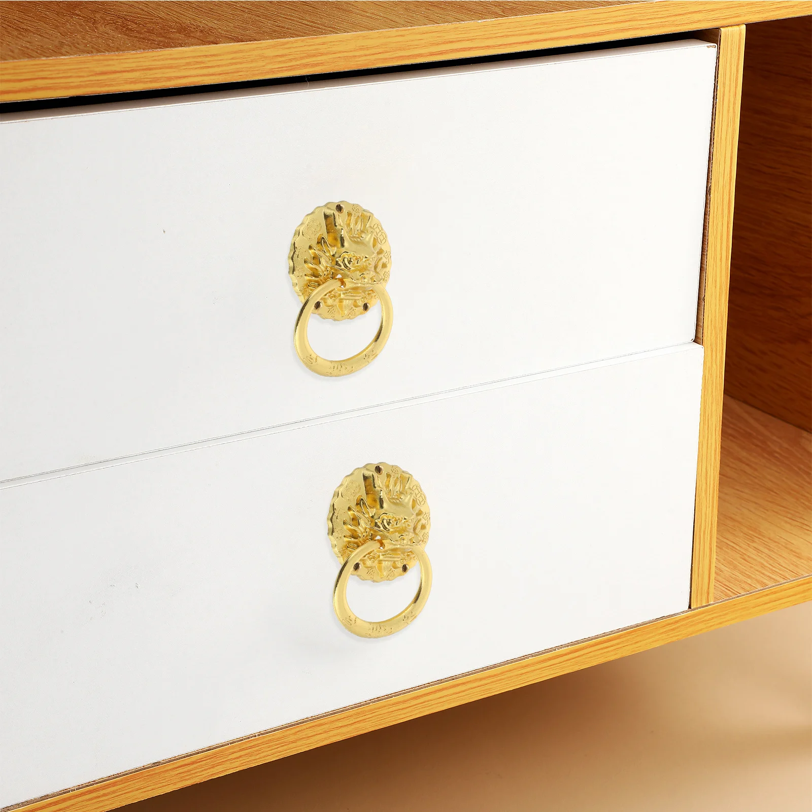 

10pcs Retro Alloy Pull Handles Golden Lion Head Design For Cabinet Drawer Dresser Wardrobe Kitchen Cupboard Zinc Alloy Vintage