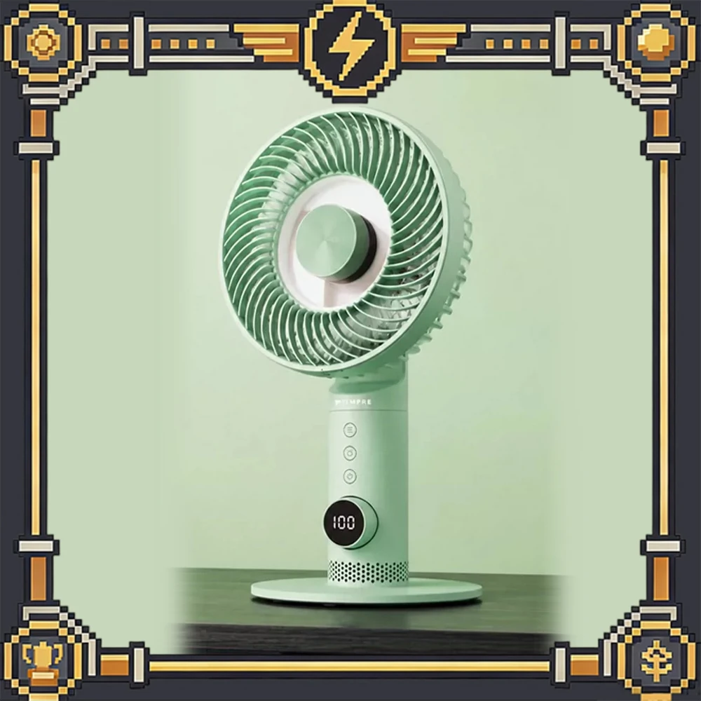 TEMPFRE Lime Desktop Small Fan 199 Th Gear Arbitrary Speed Regulation Desktop Fan Shock Absorption Noise Reduction Design Gifts