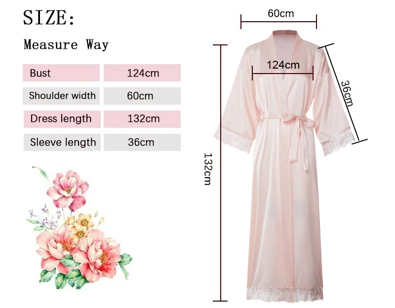 Bridesmaid Robes Silk Satin Robes Bride Robe Women Wedding Lace Robe Long Robe Bathrobe White Robe Satin Robe