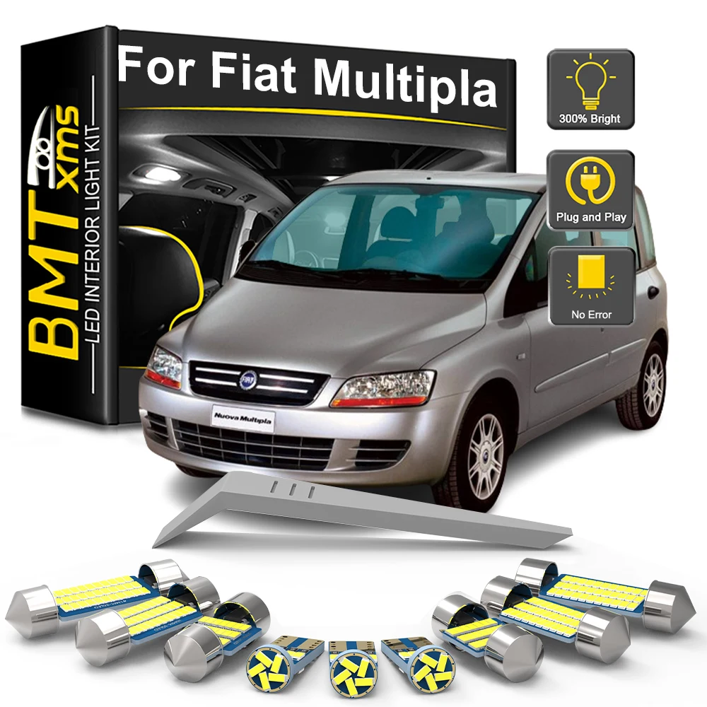 

BMTxms 8Pcs LED Interior Light Bulb Kit For Fiat Multipla 1999-2005 2006 2007 2008 2009 2010 Car Reading Dome Trunk Vehicle Lamp