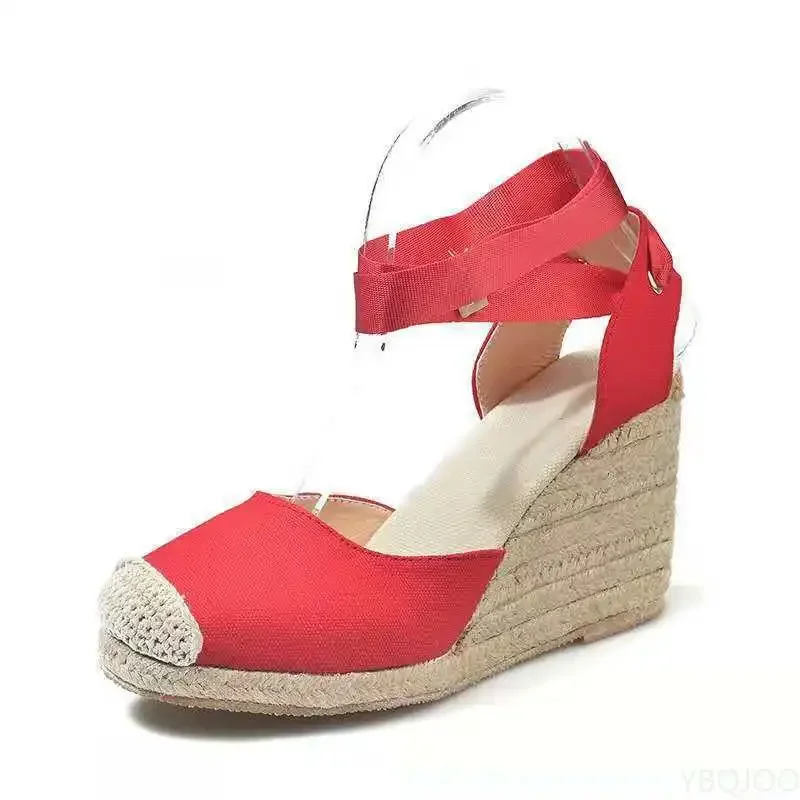 

Ankle Strap Women Sandals Comfortable Slippers Ladies Womens Casual Shoes Breathable Flax Hemp Canvas
