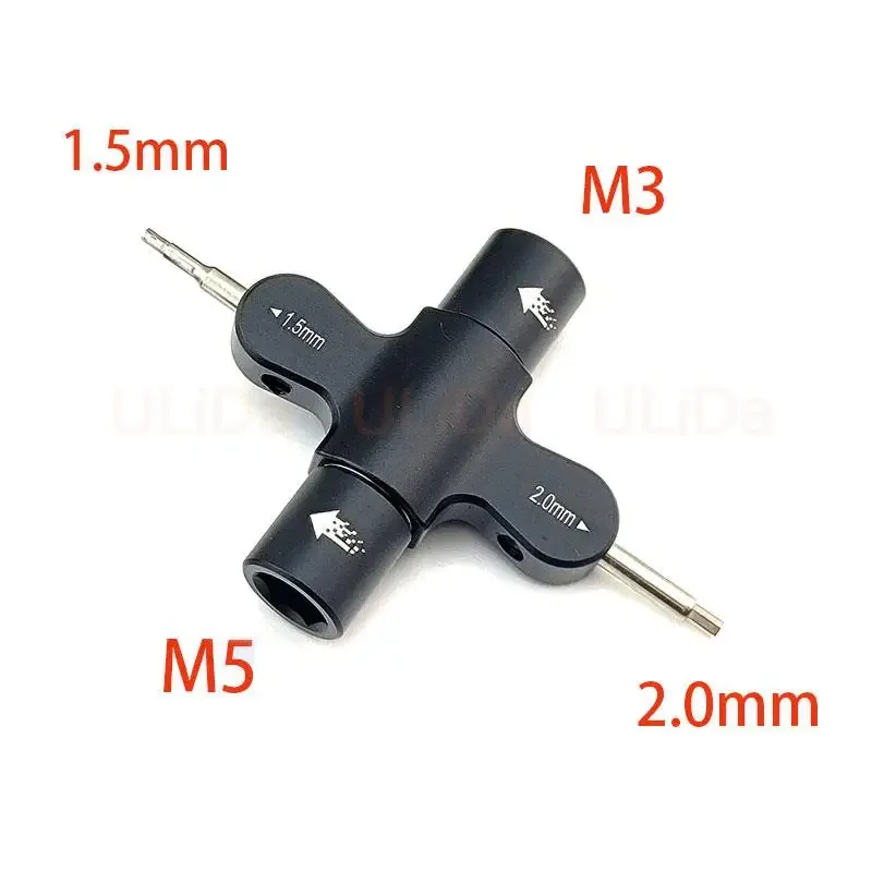 Quad M3 M5 Wrench 1.5mm/2mm screwdriver with Built in One Way Bearing Tool for RC Drone FPV Racing Quadcopter Boat Car