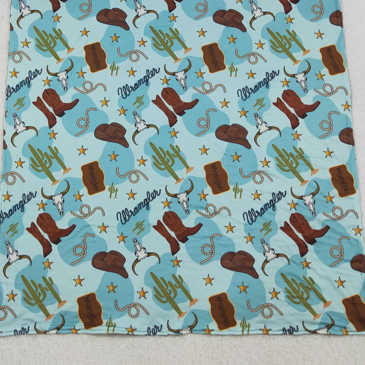 أحذية أطفال غربية تحت عنوان طفل صغير مع بطانيات صبار مينكي وقبعة جمجمة الثور للأطفال مجموعة غربية مقاس 29*43 بوصة