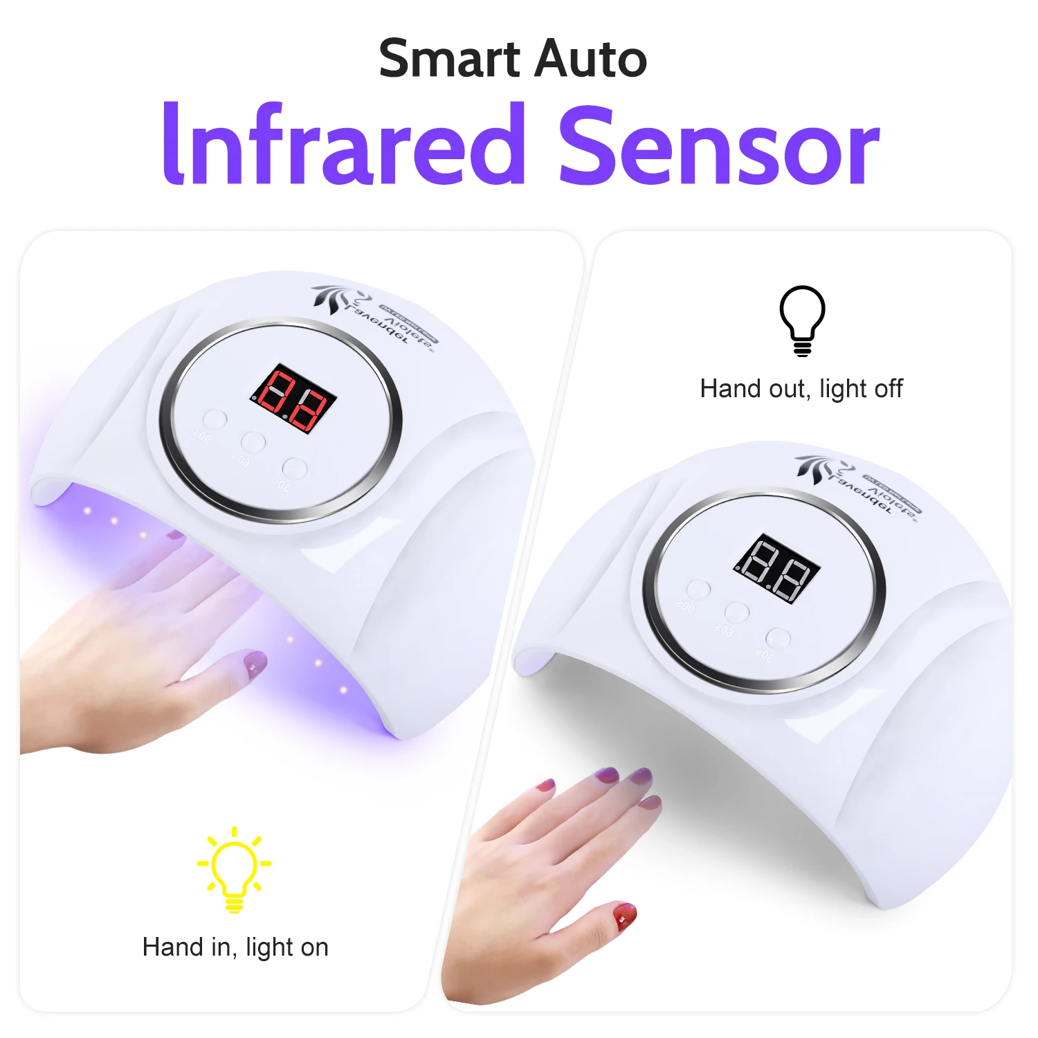 54 واط الأشعة فوق البنفسجية LED مسمار مصباح مع 3 إعداد الموقت مسمار ضوء هلام البولندية علاج مجفف الأظافر ل كاتب النساء الفتيات صالون المنزل مانيكير