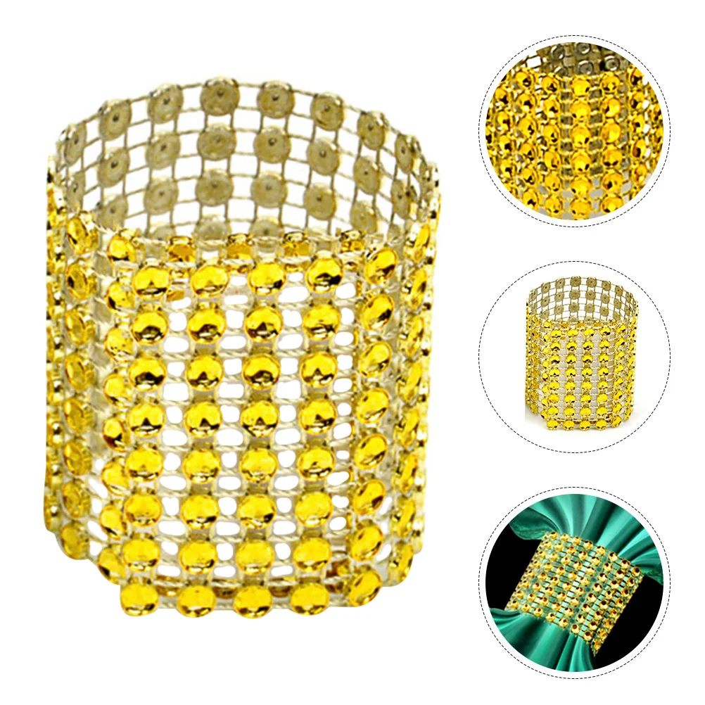 150Pcs Napkin Rings Rhinestone Decorative Plastic Wedding Party Table Napkin Buckles Elegant Holders Table Napkins Holders