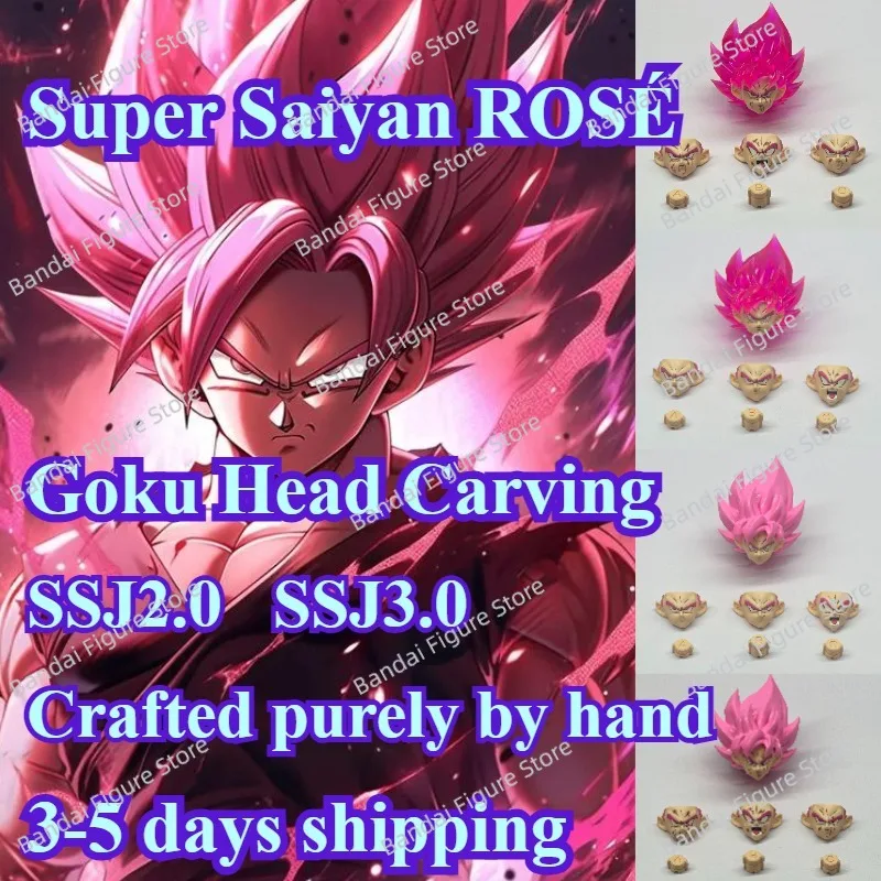 

In Stock Shf Dragon Ball Super Saiyan ROSE Goku SSJ2.0 SSJ3.0 KO DCG Head Carving Accessory Kit Anime Action Figure Model Toy