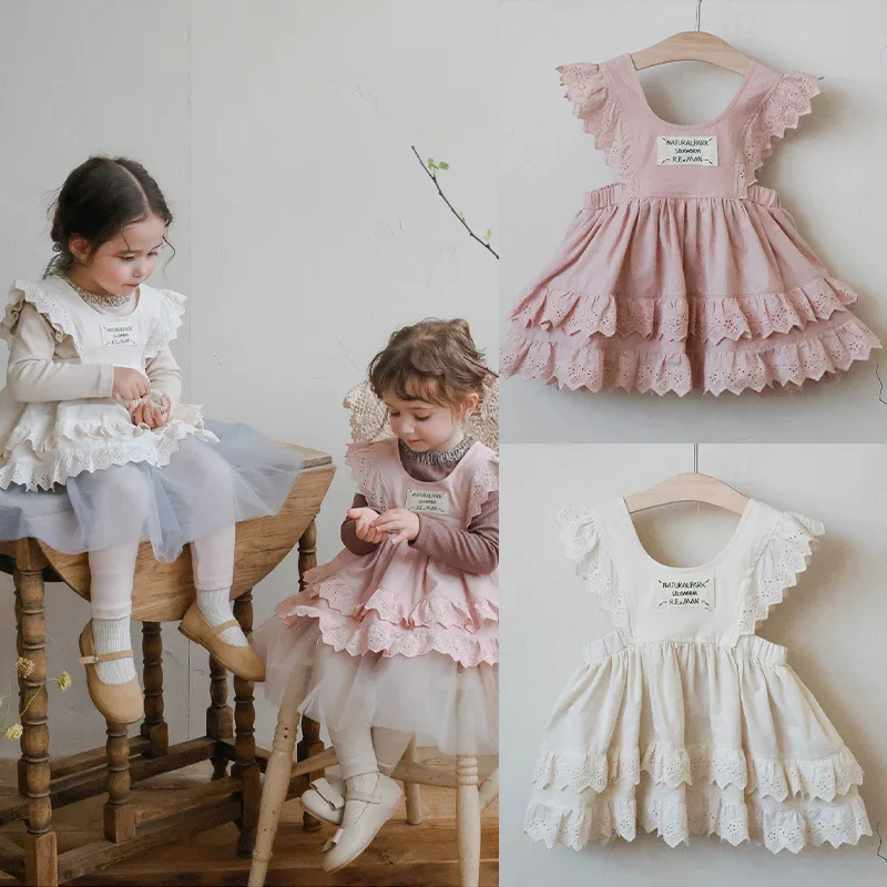 الفتيات أعلى 2025 الخريف الطبعة النسخة الكورية الحلو جوفاء التطريز الدانتيل أكمام تنوعا تانك الأعلى تنورة لطيف ارتداء اليومي #4