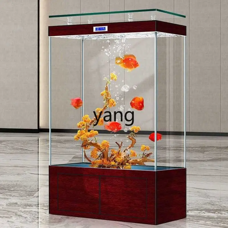 

LTT light luxury household floor-to-ceiling Dalong fish tank partition screen vertical ecological water tank