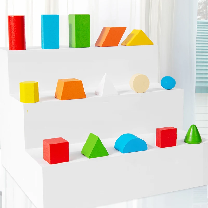 16/24/38 قطعة اللبنات الخشبية الساخنة مجموعة تجميعها اللبنات شكل الطفل اللون في وقت مبكر ألعاب تعليمية هدايا للأطفال #5