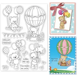 1pc Bear Clear Stamps Sentiment Words Rubber Stamps Rubber Stamps Silicone Transparent Seal Stamps for Card Making Scrapbooking