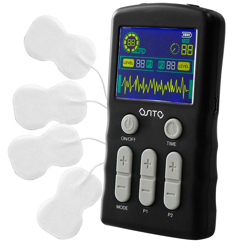 Rechargeable Muscle Stimulator High-Frequency Interferential Massage Device IF RUSS TENS EMS Pulse Massager Relax Muscle